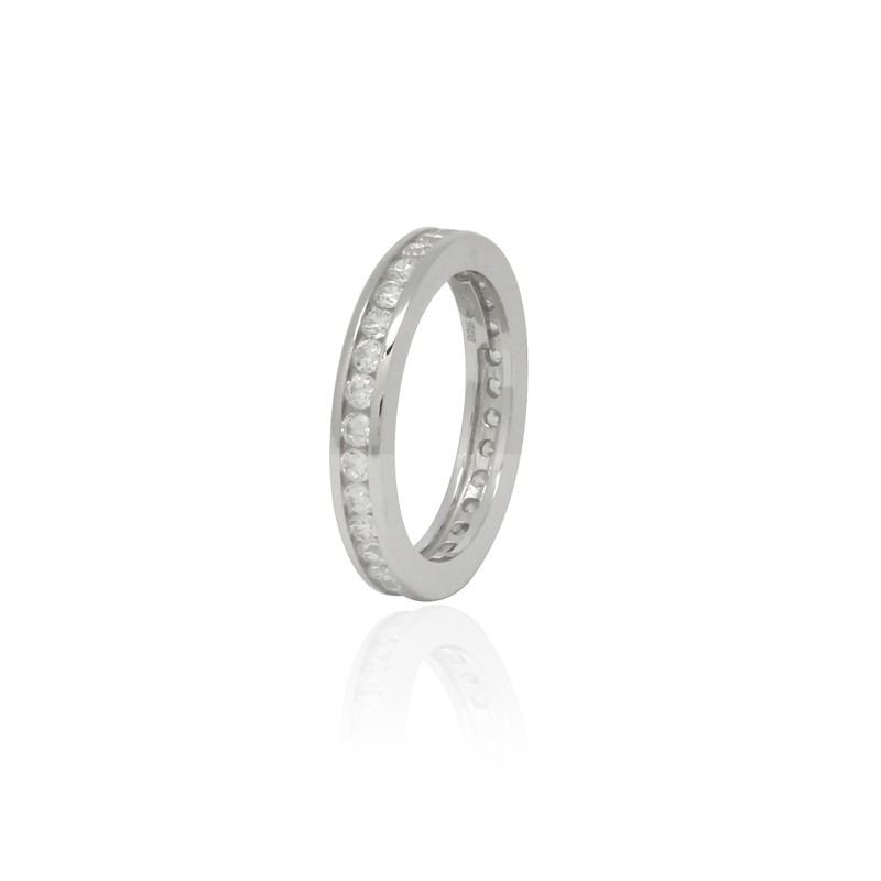 Bague Carador type alliance argent 925/000 et oxydes de zirconium CRS07261