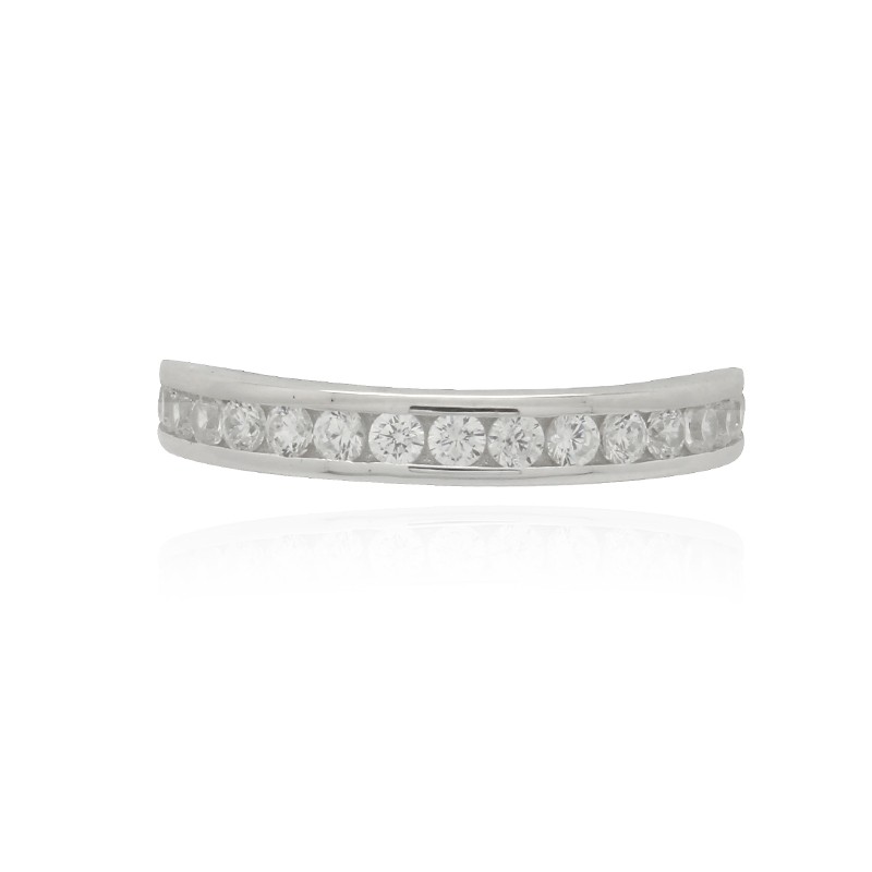 Bague Carador type alliance argent 925/000 et oxydes de zirconium CRS07261