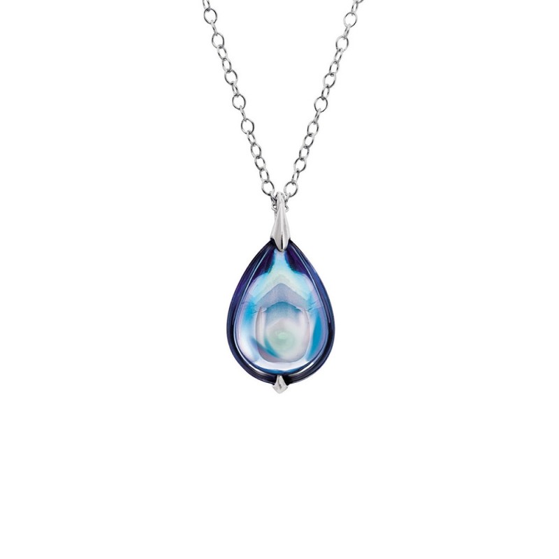 Collier  Baccarat Fleurs de Psydélic aqua miroir 2608374