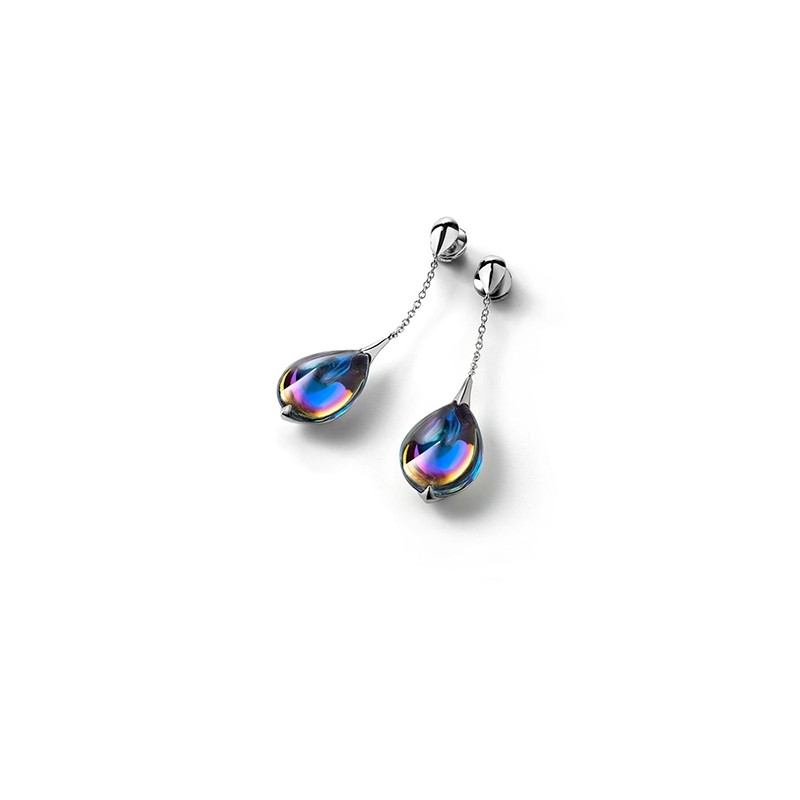 Boucles d'oreilles Baccarat Fleurs de Psydélic scarabée bleu 2805025