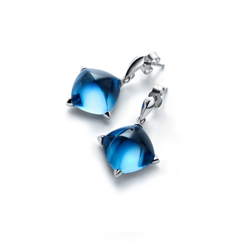 Boucles d'oreilles Baccarat Médicis bleu riviera 2612770