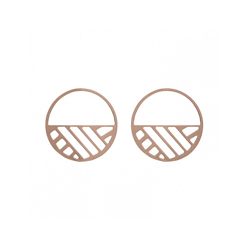 Boucles d'oreilles Les Georgettes Ruban 43 mm finition or rose 70318864100000