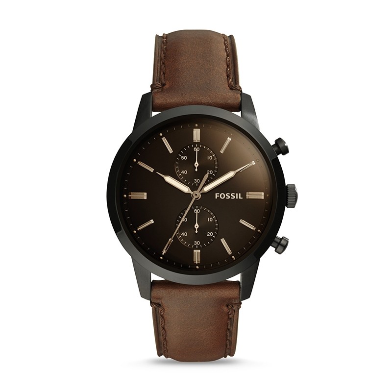 Montre Homme Fossil Townsman Chronographe cuir marron FS5437