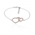 Bracelet souple Silver Pop coeurs enlacés argent 925/000 blanc et rose et oxydes de zirconium