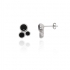Boucles d'oreilles Carador 3 sphères argent 925/000 et oxydes de zirconium noirs