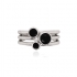 Bague Carador trois cercles Argent 925/000e Oxydes de zirconium noirs