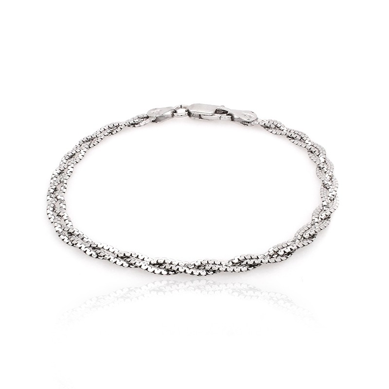 Bracelet femme Carador maille tressée argent 925/000