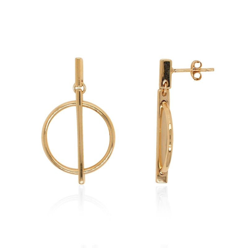 Boucles d'oreilles Carador graphique plaqué or 22EV0600