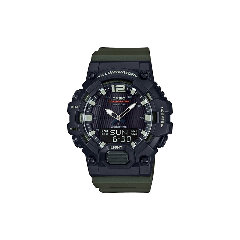Montre casio cadran noir bracelet kaki