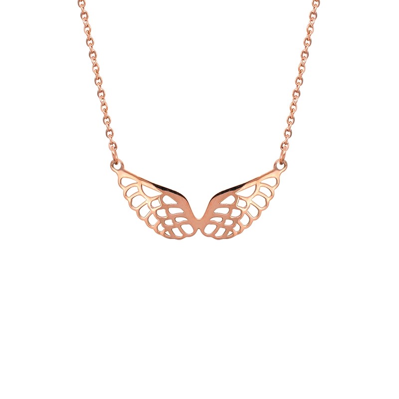 Collier Amporelle ailes d'ange dore rose