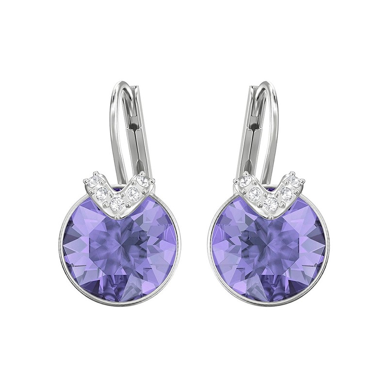 Boucles d'oreilles Swarovski Bella V argentées et cristal mauve 5389358