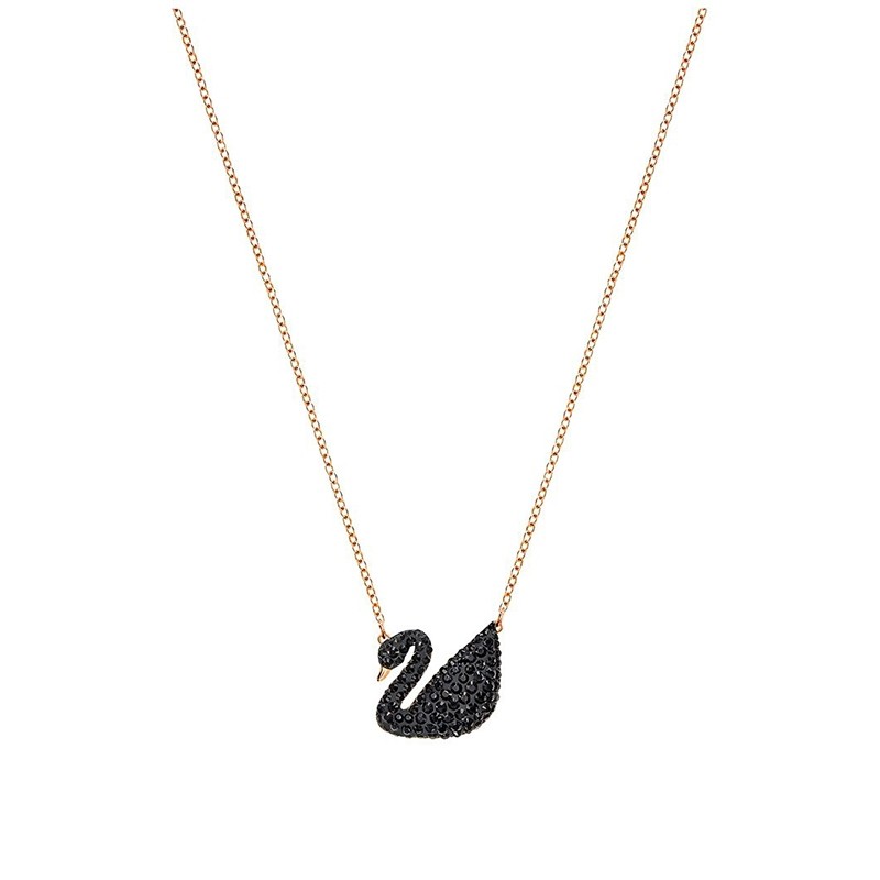 Collier Femme Swarovski Iconic Swan noir doré rose 5204134