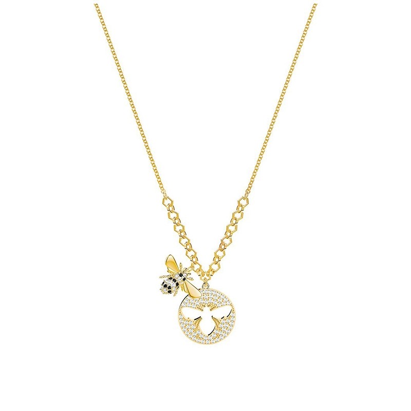 Collier Femme Swarovski Lisabel, blanc, plaqué or 5365641