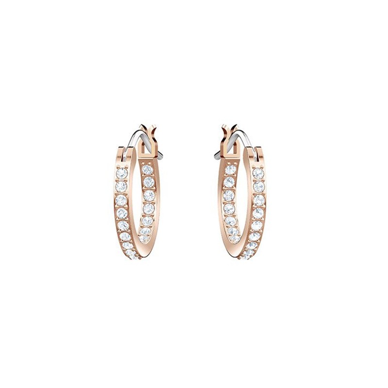 Boucles d'oreilles Swarovski créoles Duo Evil Eye, plaqué or 5425857