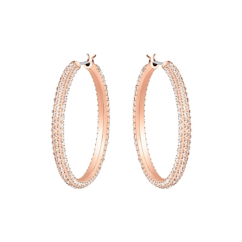 Boucles d'oreilles Swarovski Créoles Stone, plaqué or rose 5383938