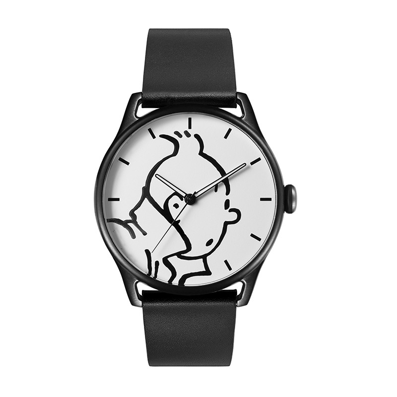 Montre Tintin Ice-Watch cadran blanc bracelet noir 