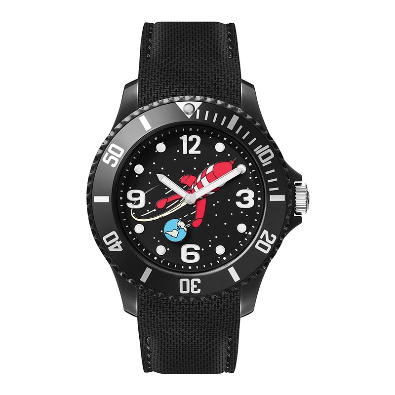 Montre Tintin Ice-Watch Fusée couleur noire