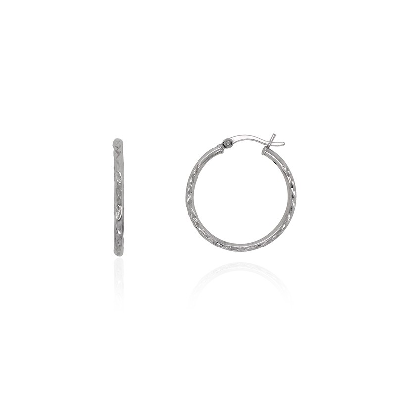 Boucles d'oreilles Femme Carador Créoles martelées  argent 925/000