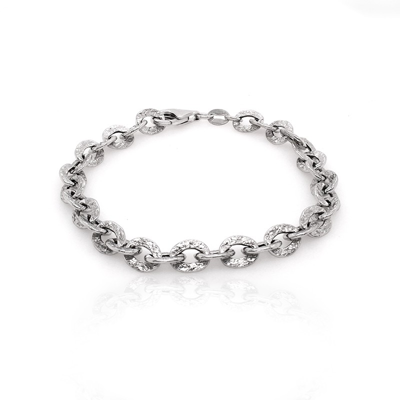 Bracelet Femm Carador maille fantaisie martelée en argent 925/000