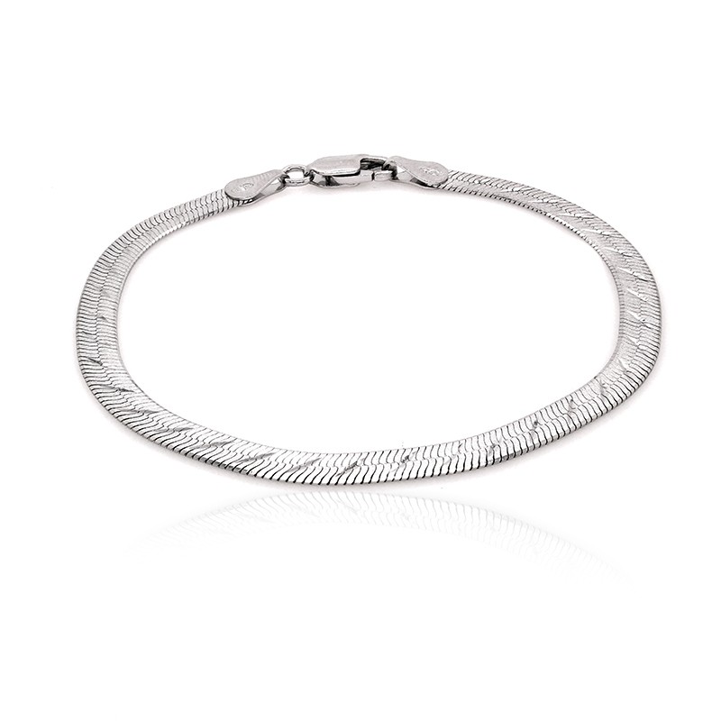 Bracelet femme Carador maille plate fantaisie argent 925/000 4 mm