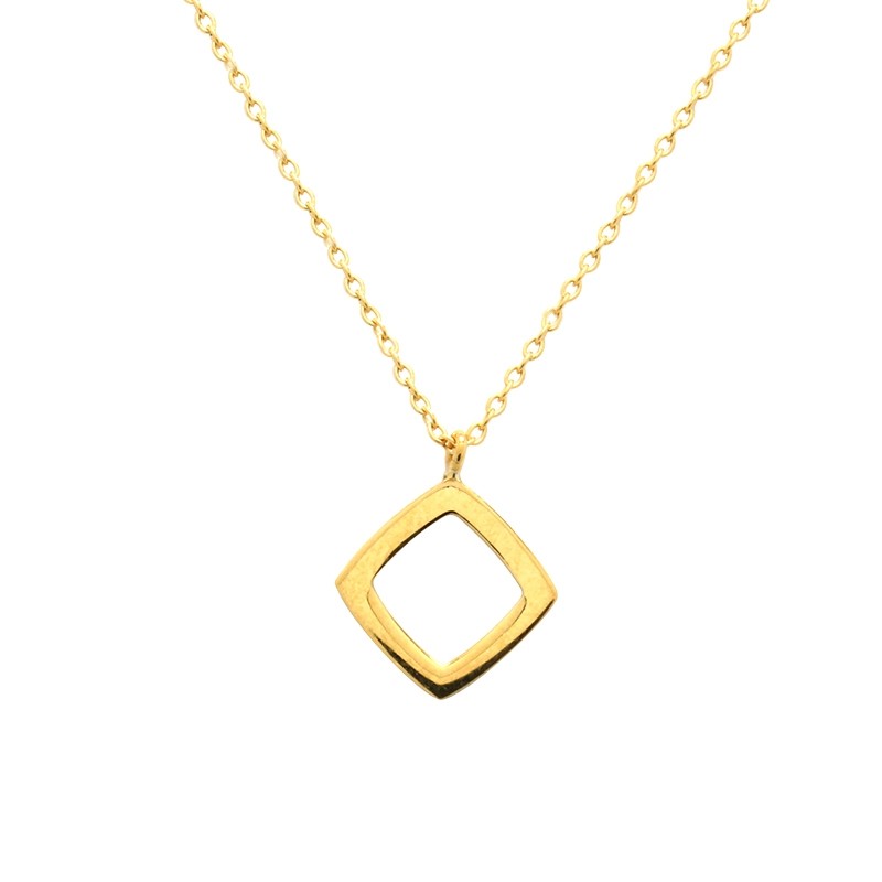 Collier Femme Carador minimaliste carré or 375/000