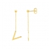 Boucles d'oreilles Femme Carador minimaliste motif V or 375/000
