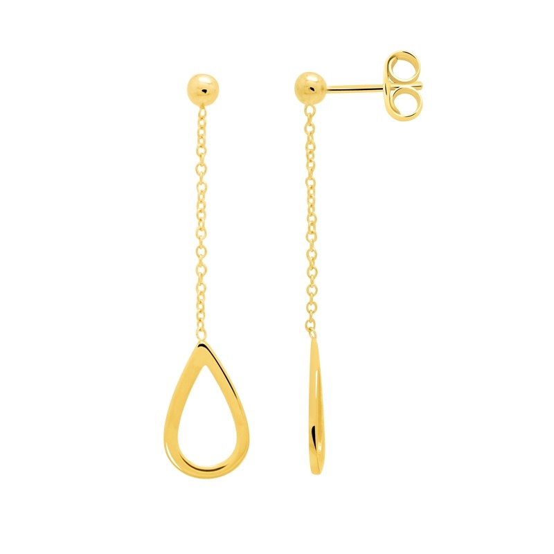 Boucles d'oreilles Femme Carador minimaliste goutte or 375/000