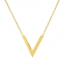 Collier Femme Carador minimaliste motif V or 375/000