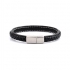 Bracelet Carador noir fermoir acier brossé