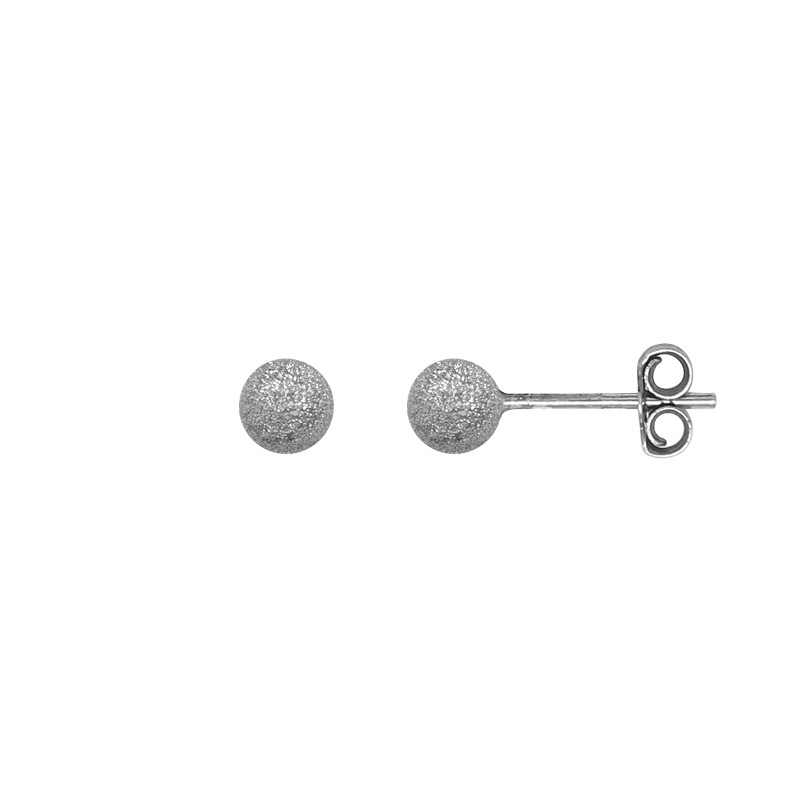 Boucles d'oreilles Carador boule glitter 5 mm en argent 925/000