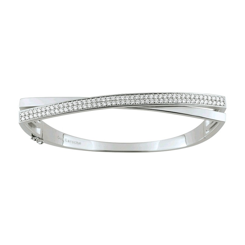 Bracelet jonc Guy Laroche croisée argent 925/000 et oxydes de zirconium S22.75101