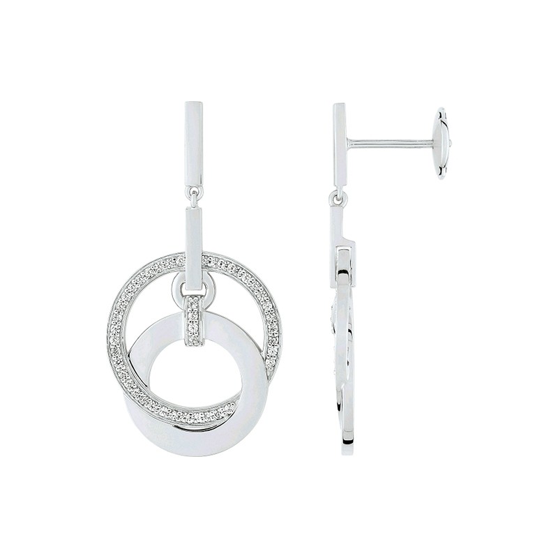 Boucles d'oreilles Guy Laroche boucles enlacées argent 925/000 et oxydes de zirconium ATY304AZ