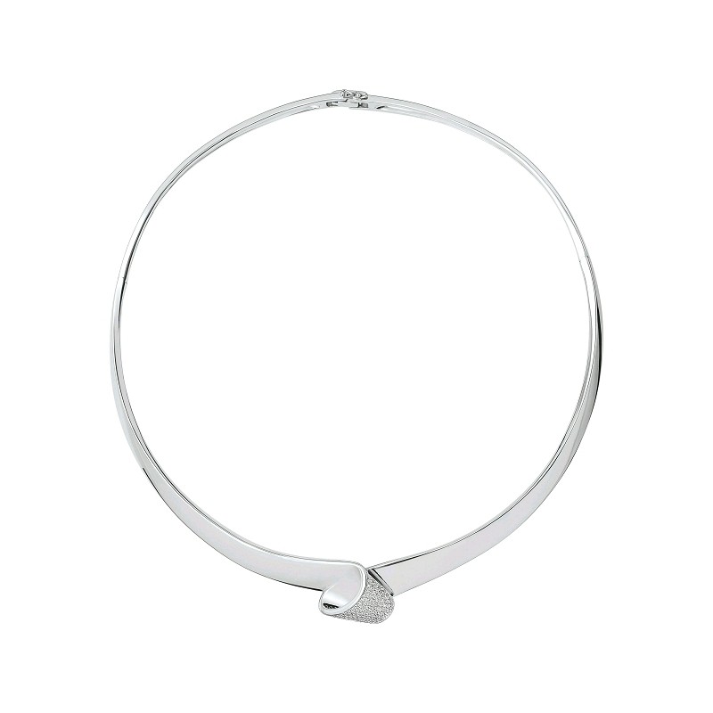 Collier rigide Guy Laroche revers argent 925/000 et oxydes de zirconium ATX507AZ