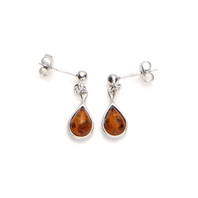 Boucles d'oreilles Carador goutte d'eau pierre ambre