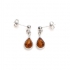 Boucles d'oreilles Carador goutte d'eau pierre ambre