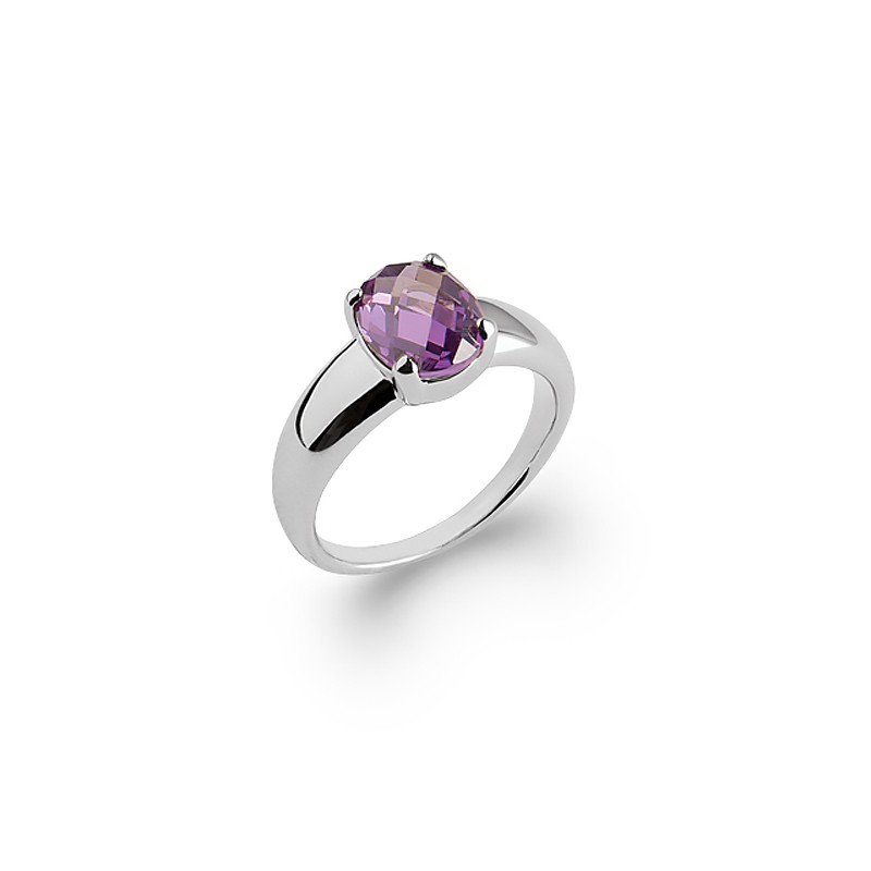 Bague Carador Argent 925/000e Majesté Pierre facettée Améthyste