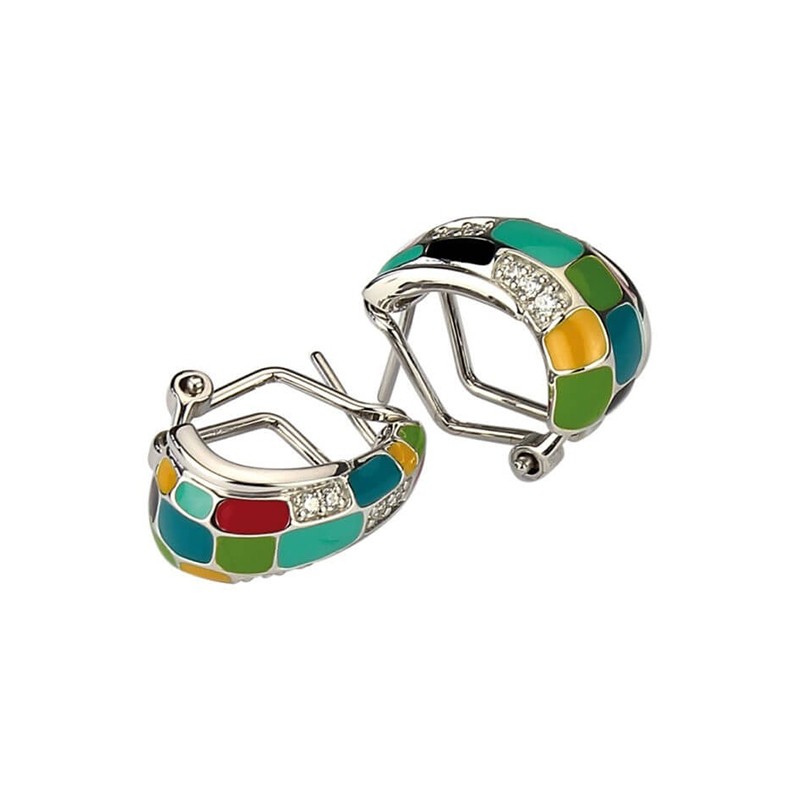 Boucles d'oreilles Una Storia géométrique multicolore  BO21171