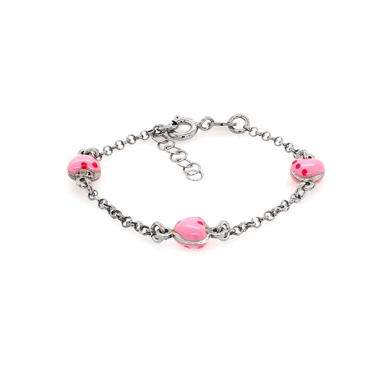 Bracelet enfant Carador coeur rose argent 925/000