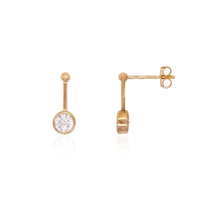 Boucles d'oreilles pendantes Carador or jaune 375/000 et oxydes de zirconium