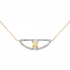 Collier Carador collection trendy demi-lune  zircons et or jaune 375/000