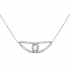 Collier Carador collection trendy demi-lune  or banc 375/000 et zircons