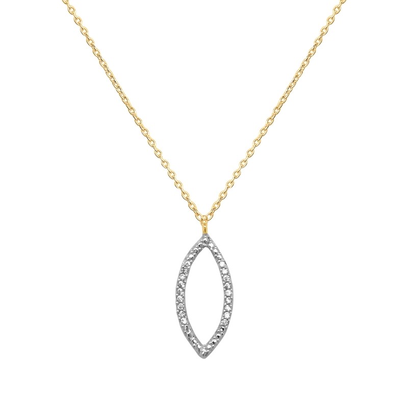 Collier Carador collection trendy pétale zircons en or jaune 375/000