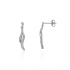 Boucles d'oreilles Carador double vagues argent 925/000 et zircons