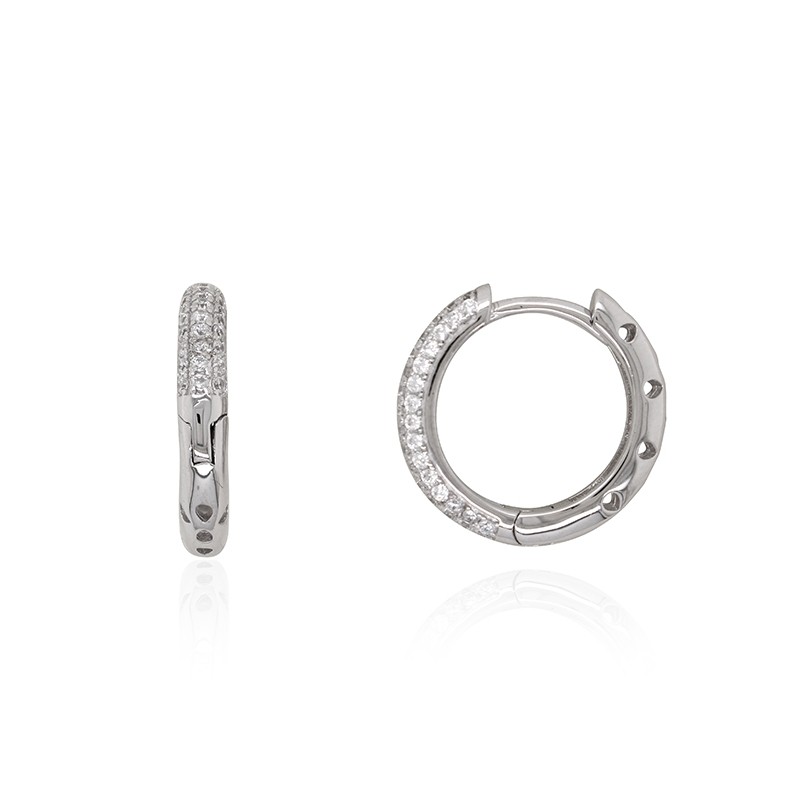Boucles d'oreilles Carador petites créoles argent 925/000 et zircons