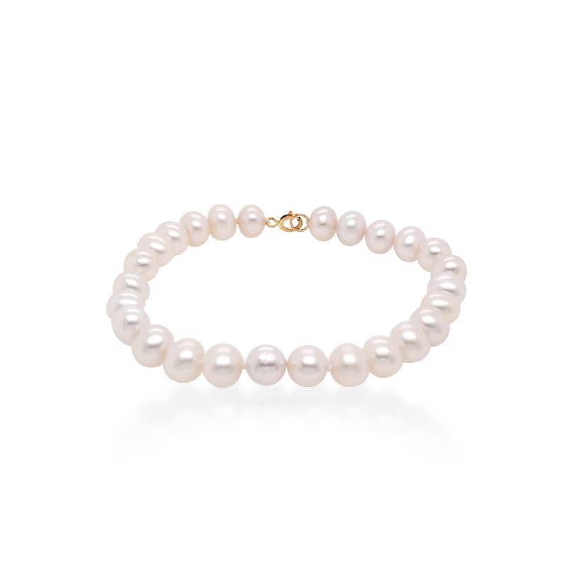 Bracelet Carador or 375/000 femme perles 