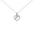 Collier Carador or blanc 375/000 coeur diamants
