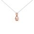Collier Carador huit or blanc et rose 375/000 et diamant