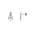 boucles d'oreilles Carador or blanc 375/000 doubles entrelacements