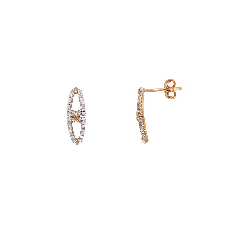 Boucles d'oreilles Carador or jaune 375/000 bicolore oxyde