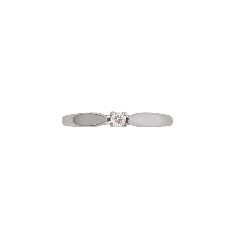 Bague Solitaire Carador or blanc 375/000 et diamant 0,05 cts